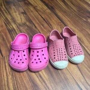 Native Kids and Croc Pink Slip-On Sandals